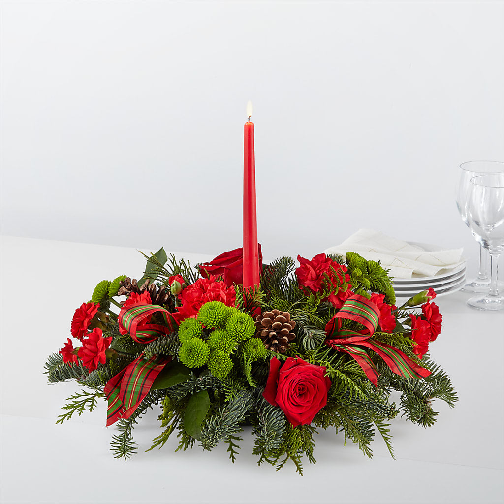 By the Candlelight Centerpiece – Blooming Flowers, Mobile AL