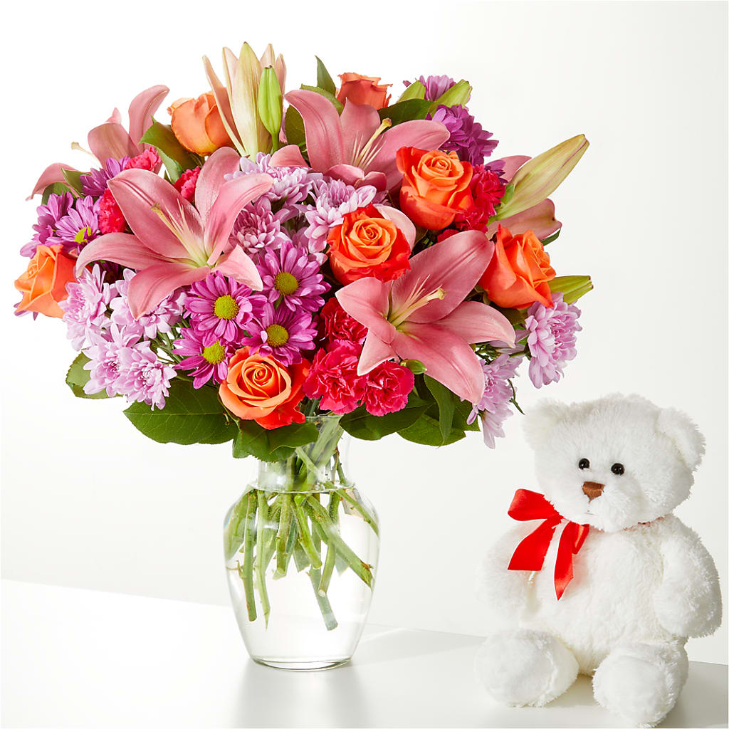 One and Only Bouquet and Bear Bundle – Blooming Flowers, Mobile AL