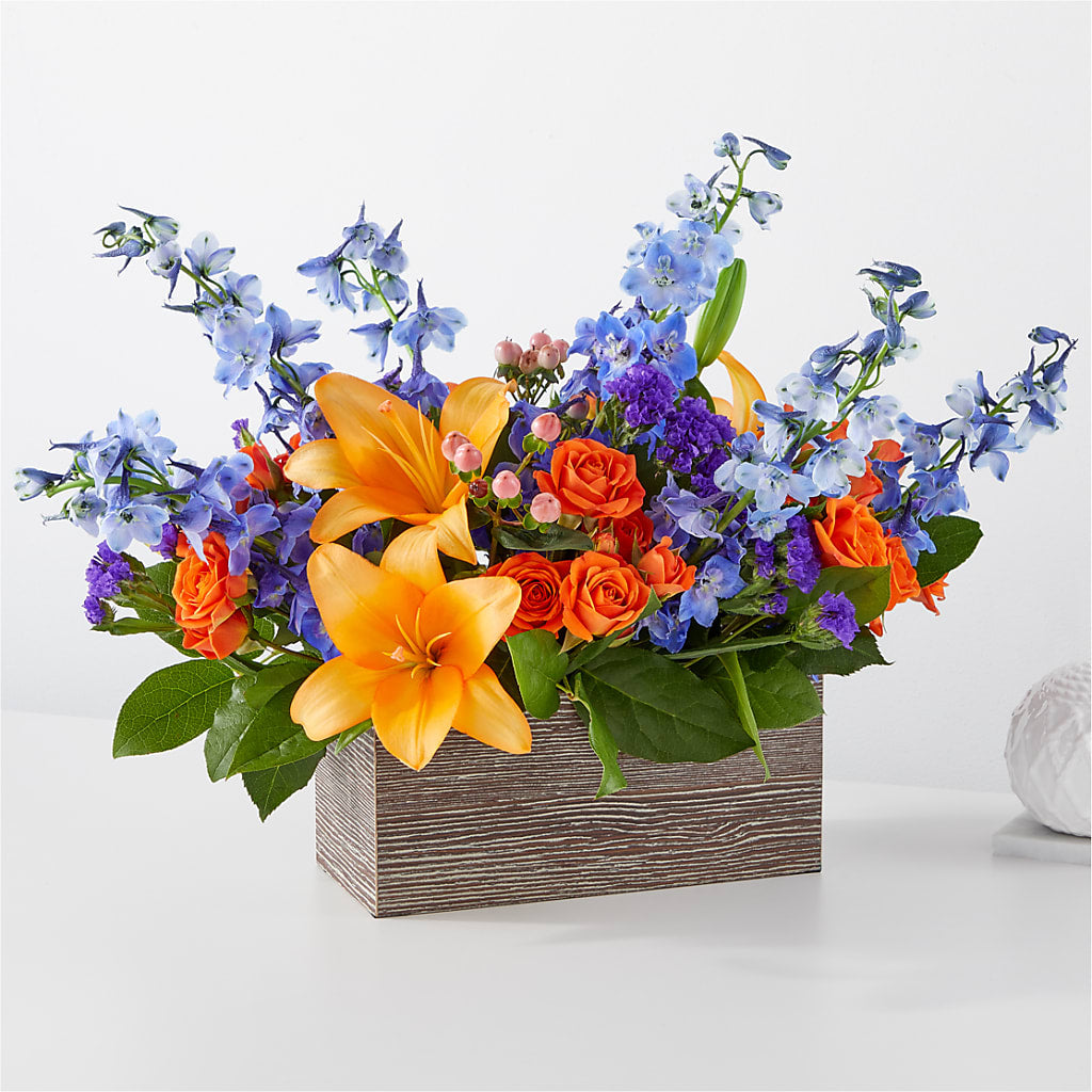 Radiant Citrus Box Bouquet – Blooming Flowers, Mobile AL