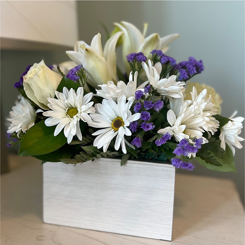 Beyond Blue Box Bouquet – Blooming Flowers, Mobile AL