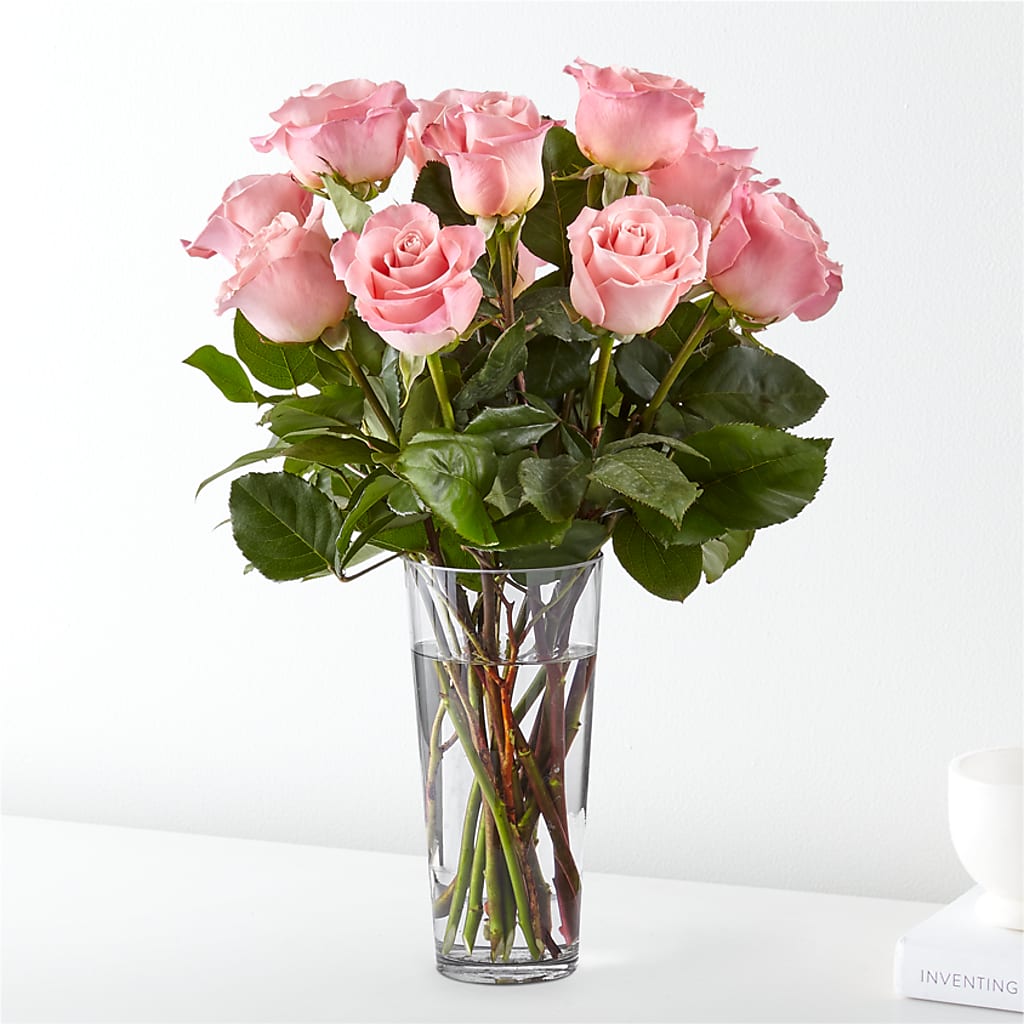 Long Stem Pink Rose Bouquet – Blooming Flowers, Mobile AL