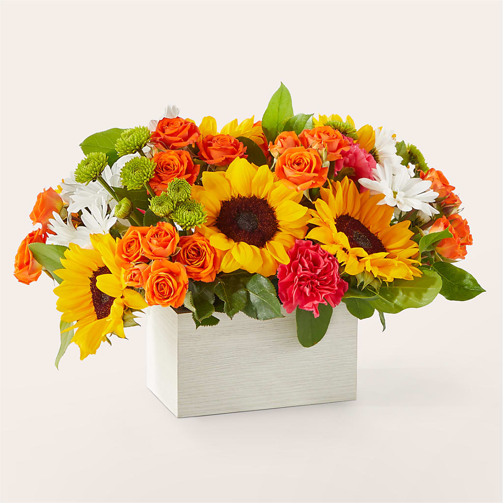 Sun-drenched Blooms Box Bouquet – Blooming Flowers, Mobile AL
