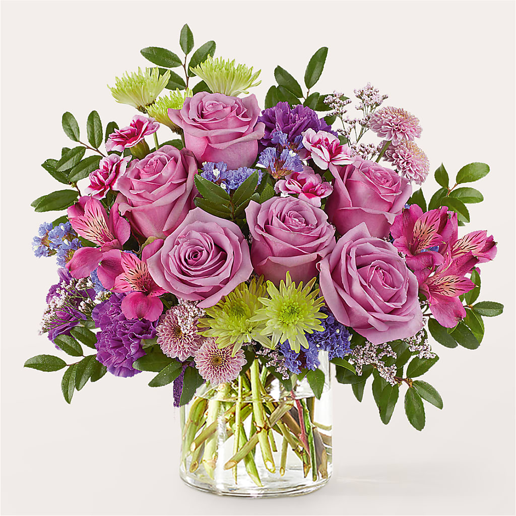 Glass Half Full Bouquet – Blooming Flowers, Mobile AL