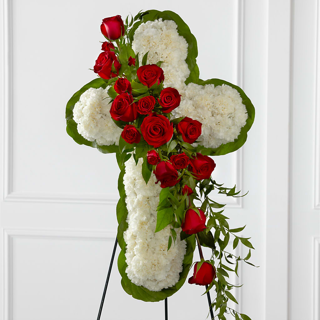 Floral Cross Easel – Blooming Flowers, Mobile AL