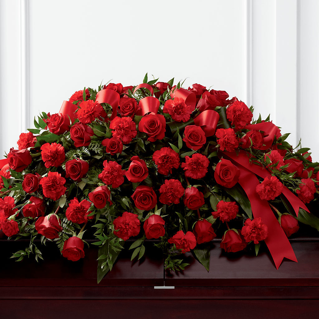 Tribute of Life Casket Spray – Blooming Flowers, Mobile AL