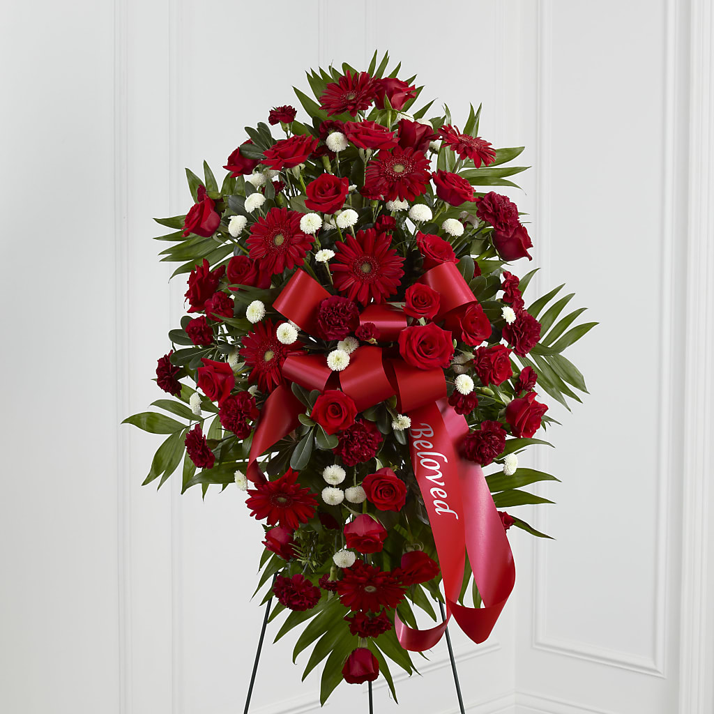 Treasured Memories Standing Spray – Blooming Flowers, Mobile AL