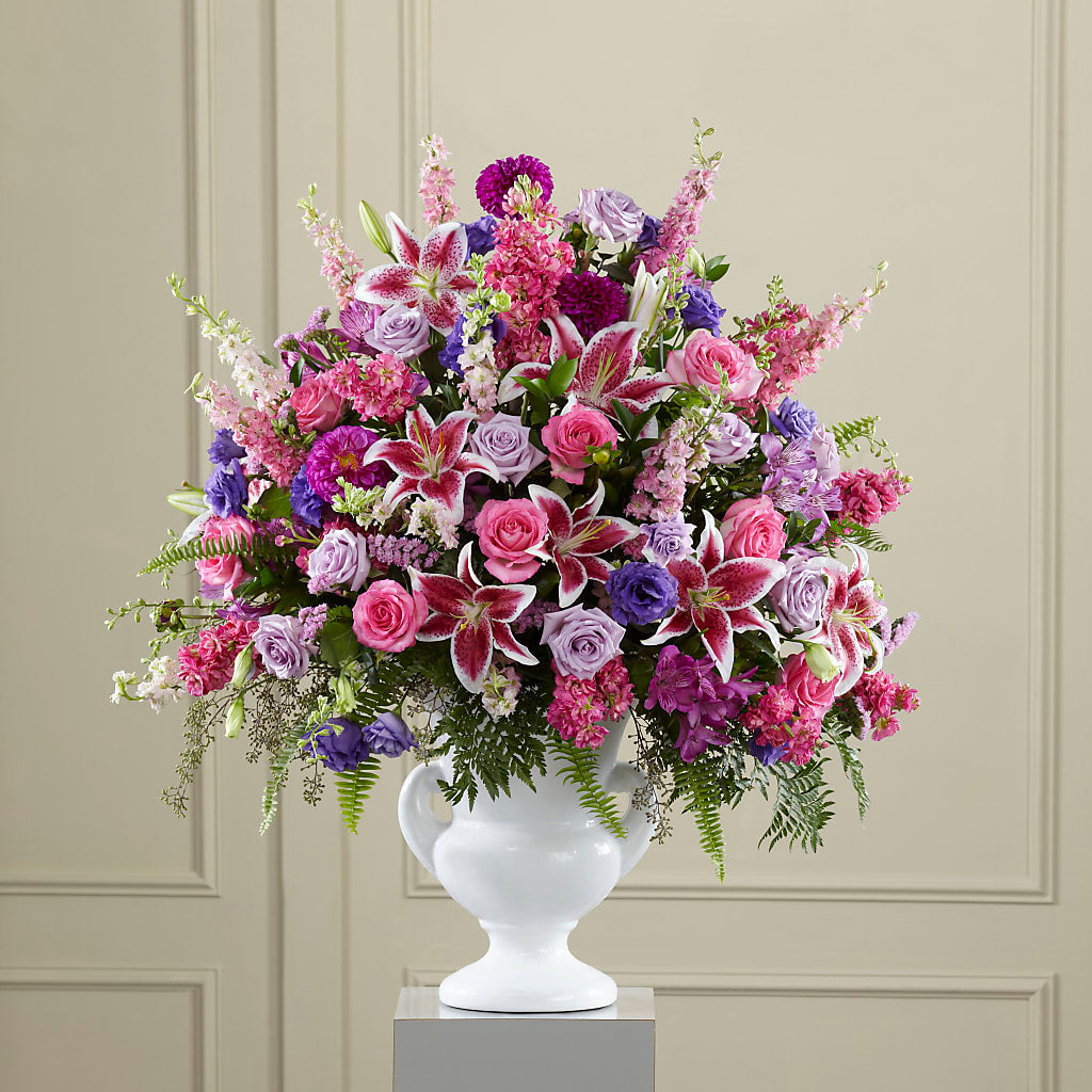 Peaceful Tribute Arrangement – Blooming Flowers, Mobile AL