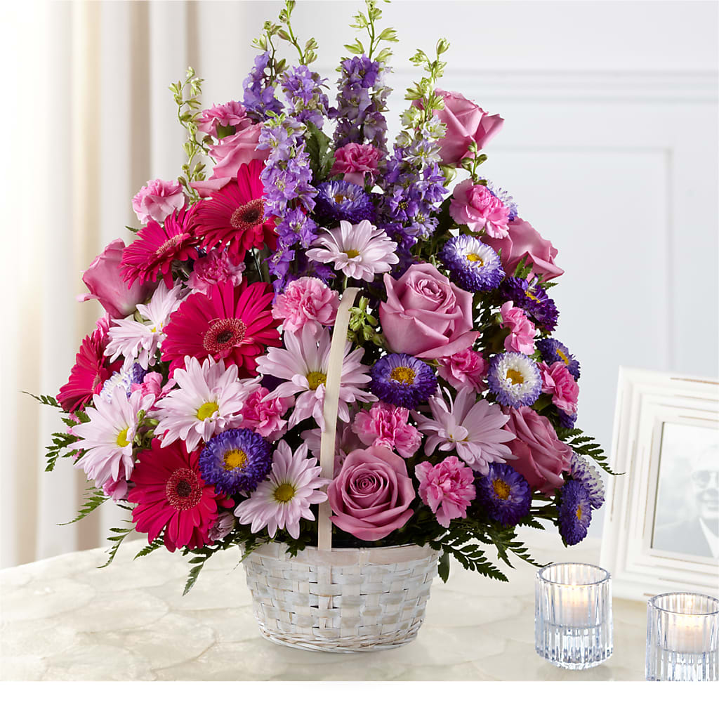 Pastel Peace Basket – Blooming Flowers, Mobile AL