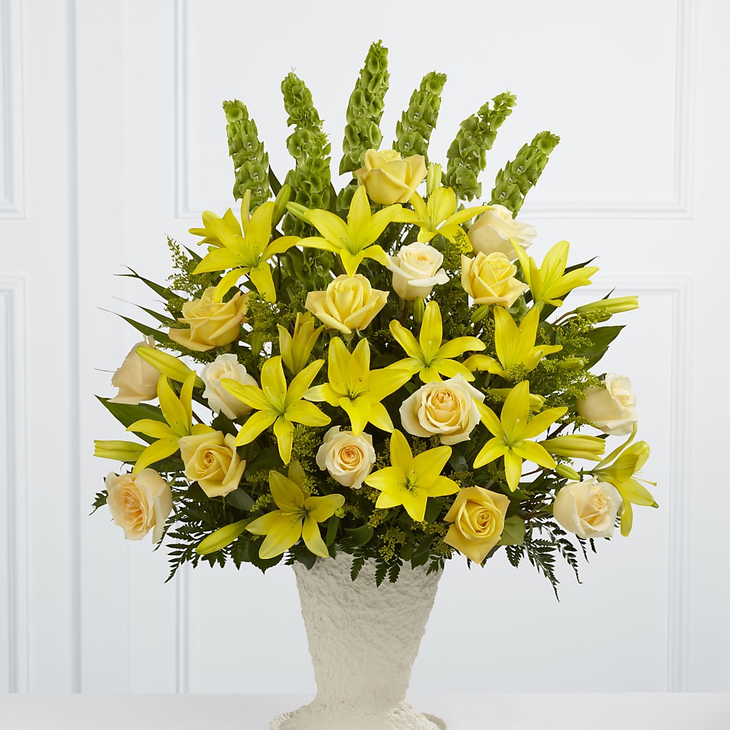 Golden Memories Arrangement – Blooming Flowers, Mobile AL