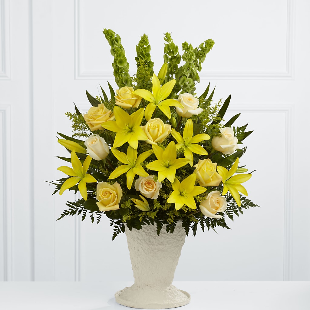 Golden Memories Arrangement – Blooming Flowers, Mobile AL