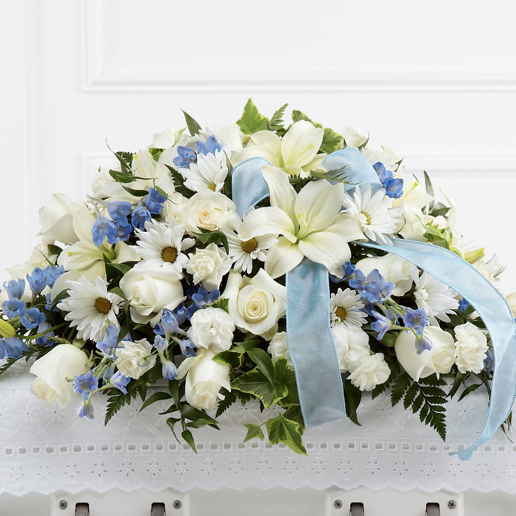 Tender Treasure Casket Spray – Blooming Flowers, Mobile AL