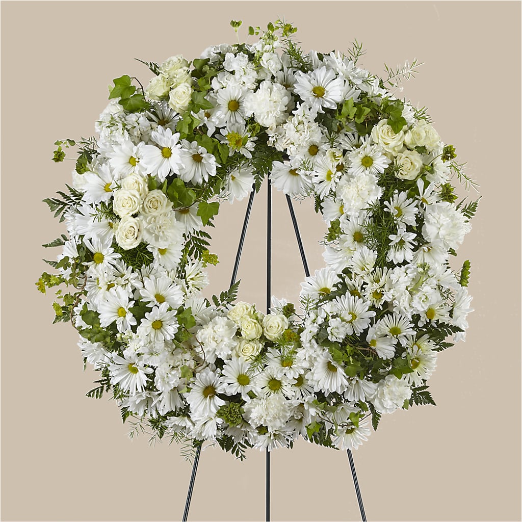 Faithful Wishes Wreath – Blooming Flowers, Mobile AL