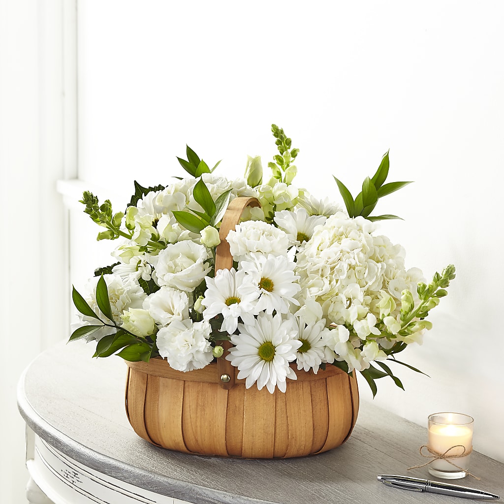 Pure Ivory Basket – Blooming Flowers, Mobile AL