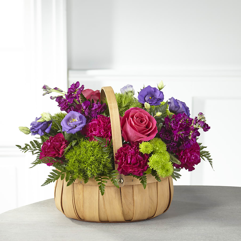 Serene Sanctuary Basket – Blooming Flowers, Mobile AL