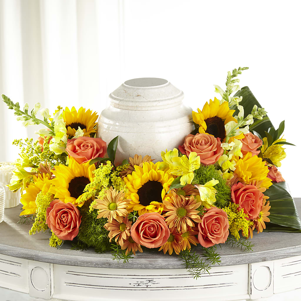 Faithful Sunflower Cremation Adornment – Blooming Flowers, Mobile AL