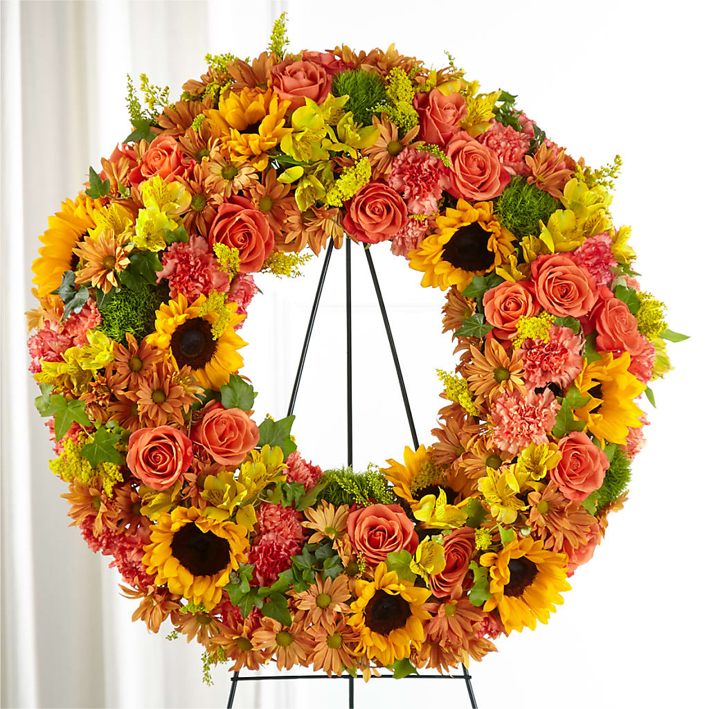 Autumnal Memories Wreath (Standard) – Blooming Flowers, Mobile AL