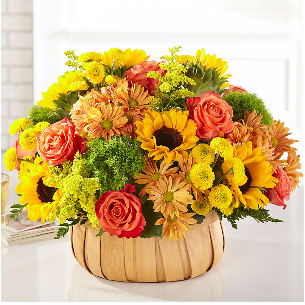 Harvest Sunflower Basket – Blooming Flowers, Mobile AL
