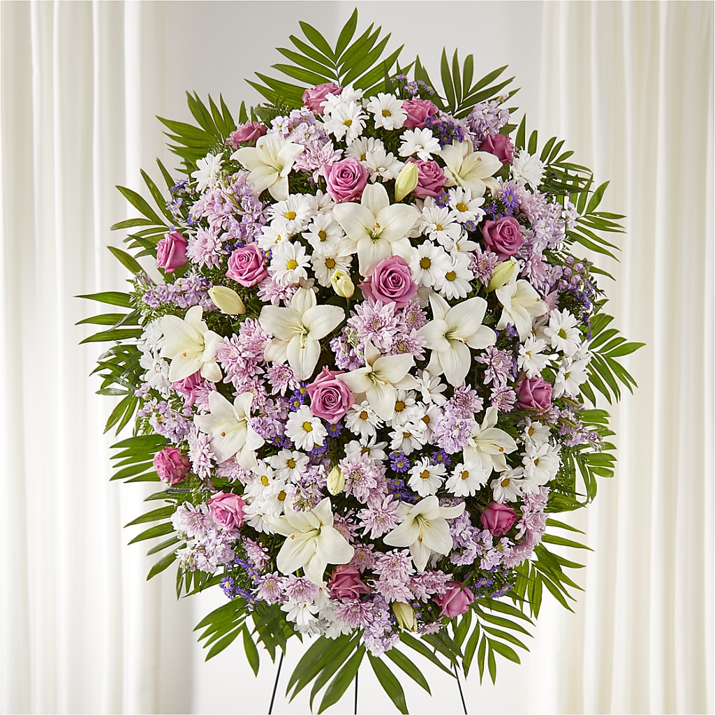 Surrounded by Love Standing Spray – Blooming Flowers, Mobile AL