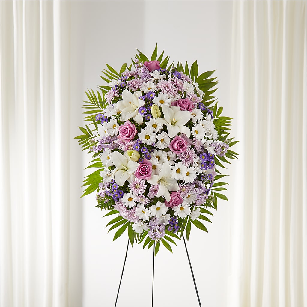 Surrounded by Love Standing Spray – Blooming Flowers, Mobile AL