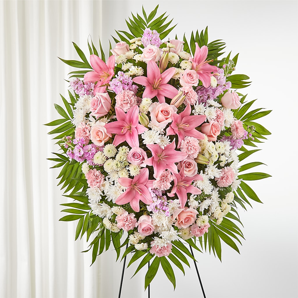 Offering Solace Standing Spray – Blooming Flowers, Mobile AL