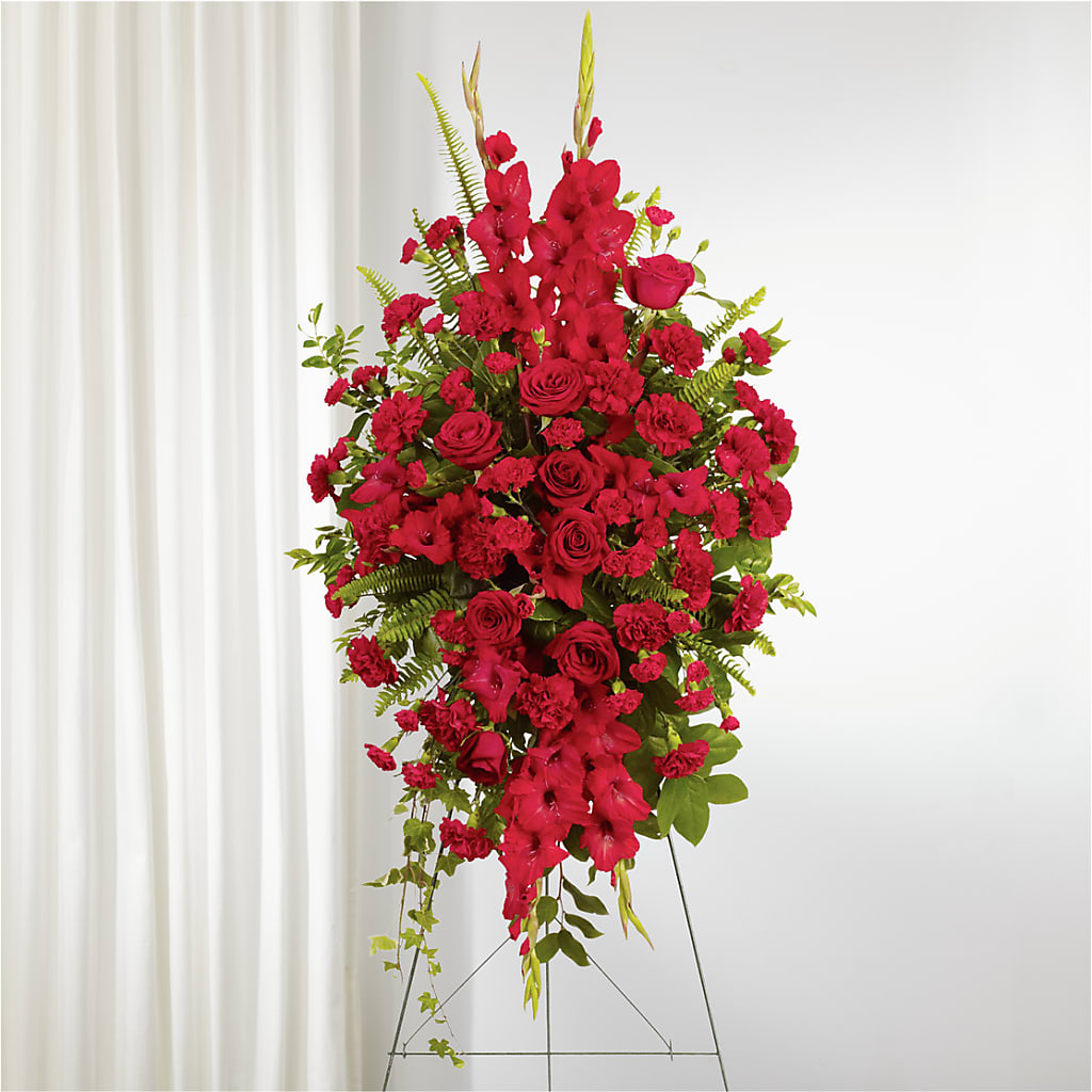 From the Heart Standing Spray – Blooming Flowers, Mobile AL