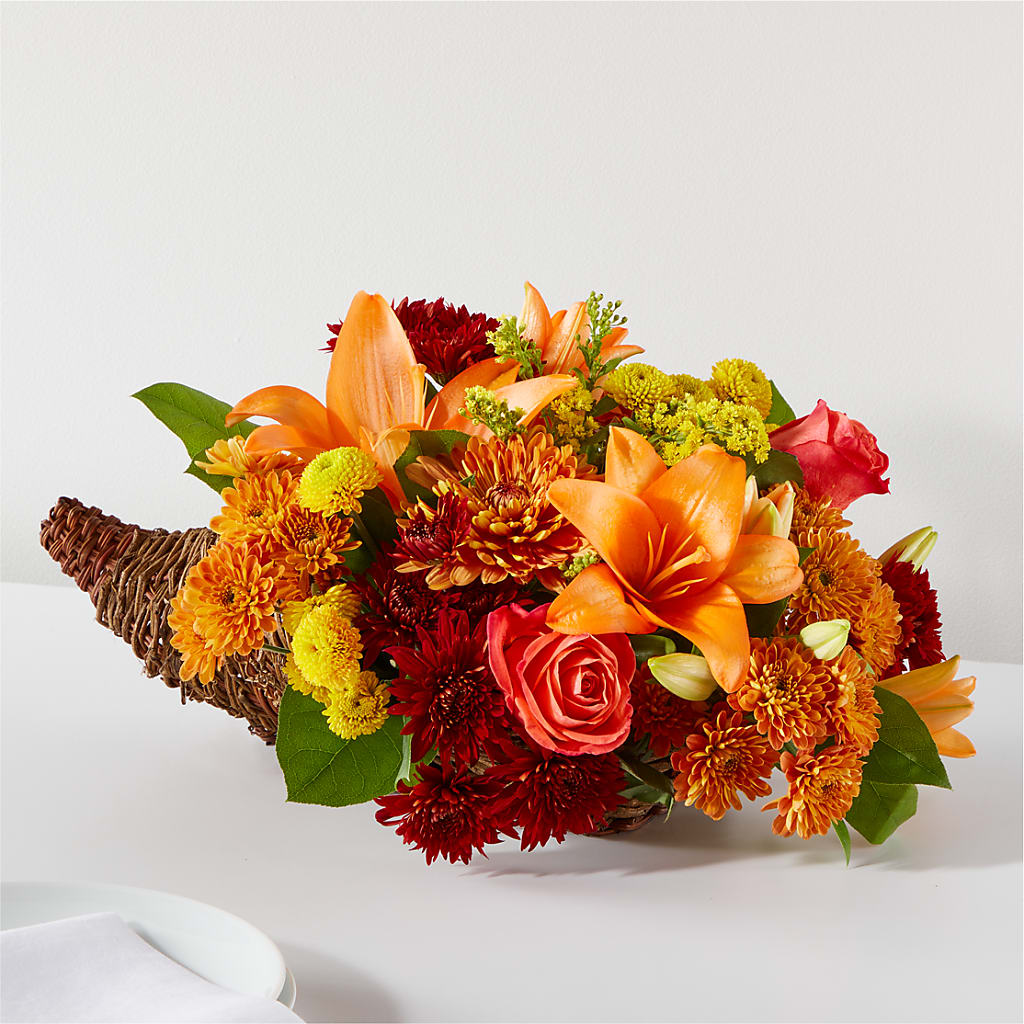 Bouquet of Blessings Cornucopia – Blooming Flowers, Mobile AL
