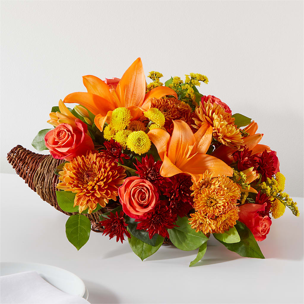 Bouquet of Blessings Cornucopia – Blooming Flowers, Mobile AL