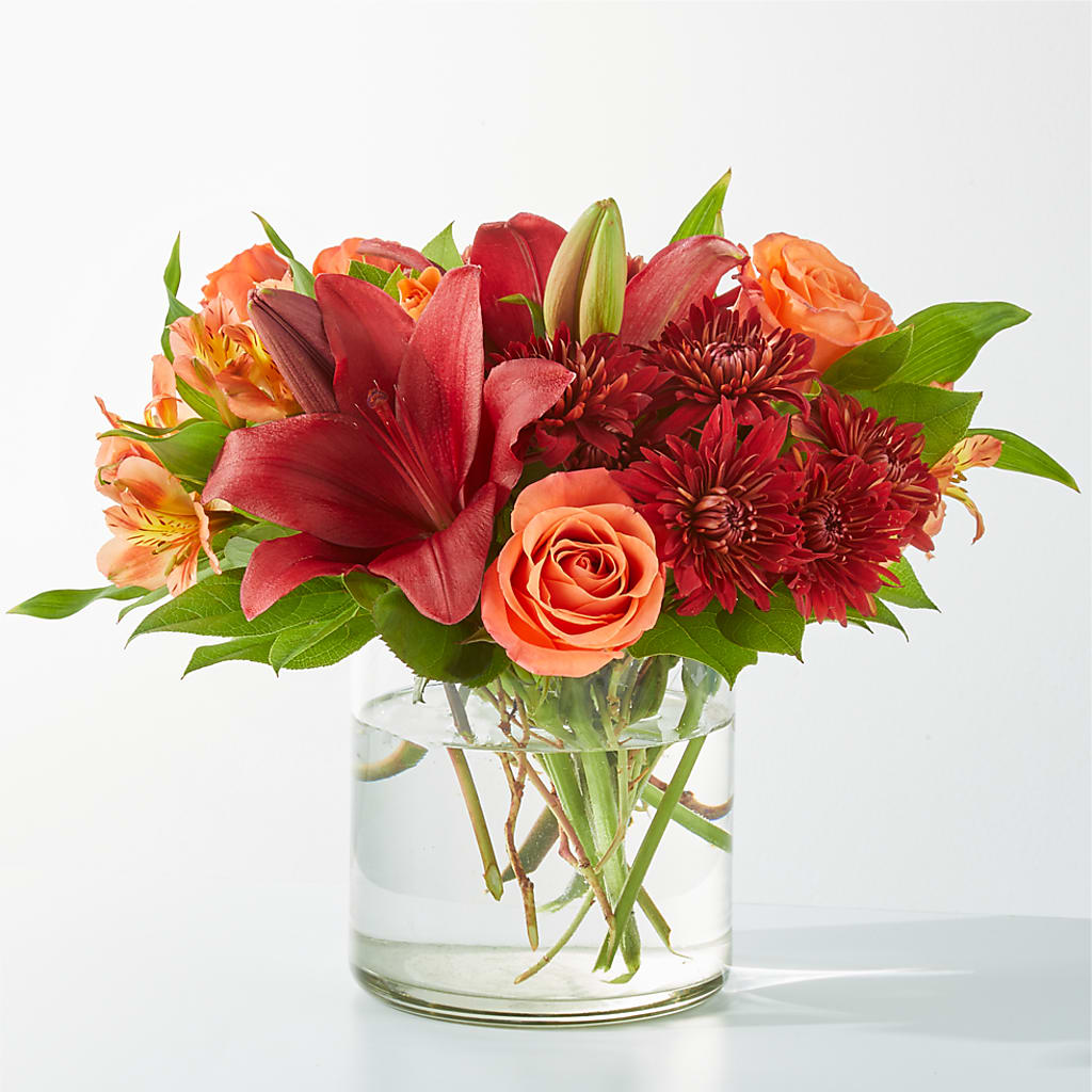 Crimson Leaves Bouquet – Blooming Flowers, Mobile AL