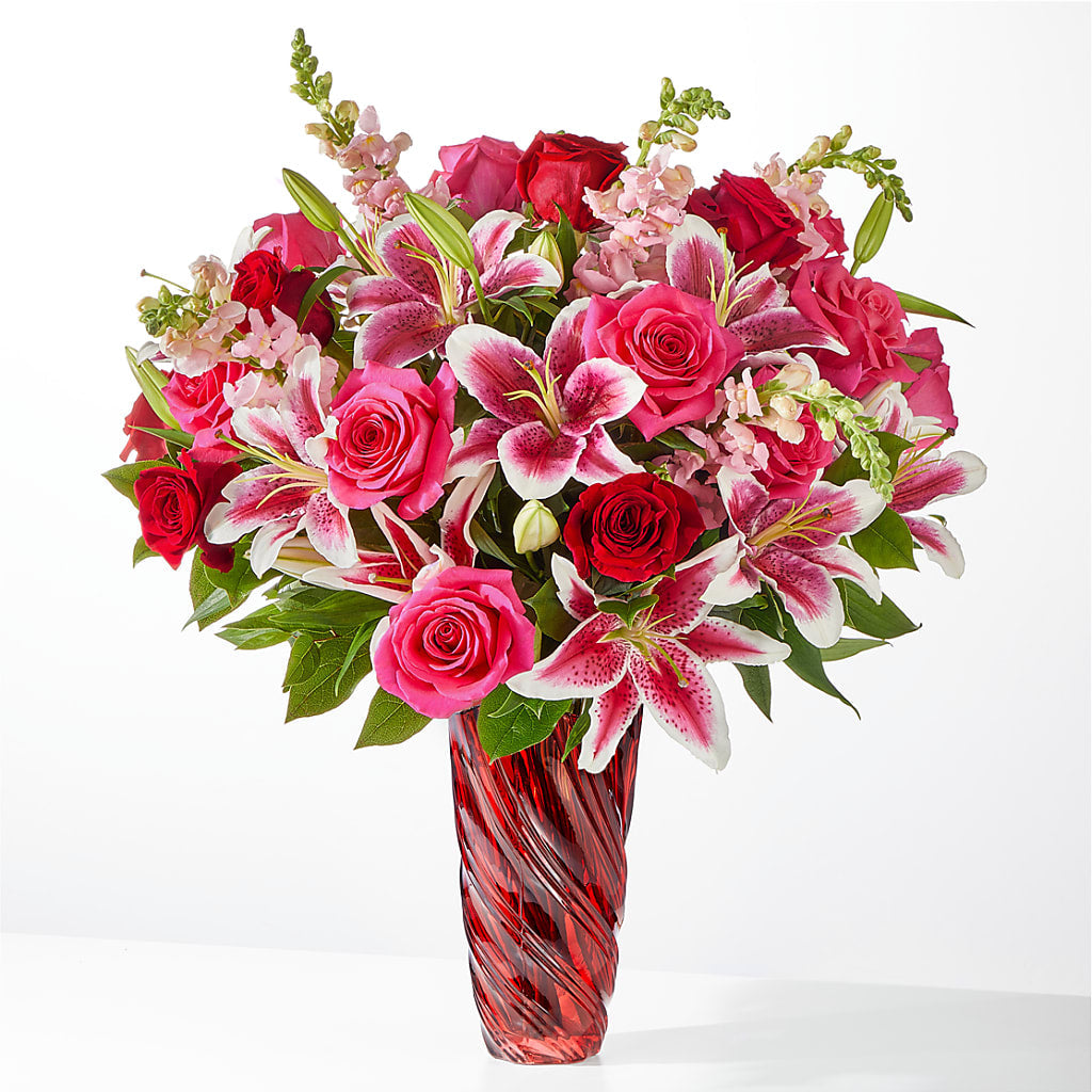 Always You Bouquet with Luxe Swirl Vase – Blooming Flowers, Mobile AL