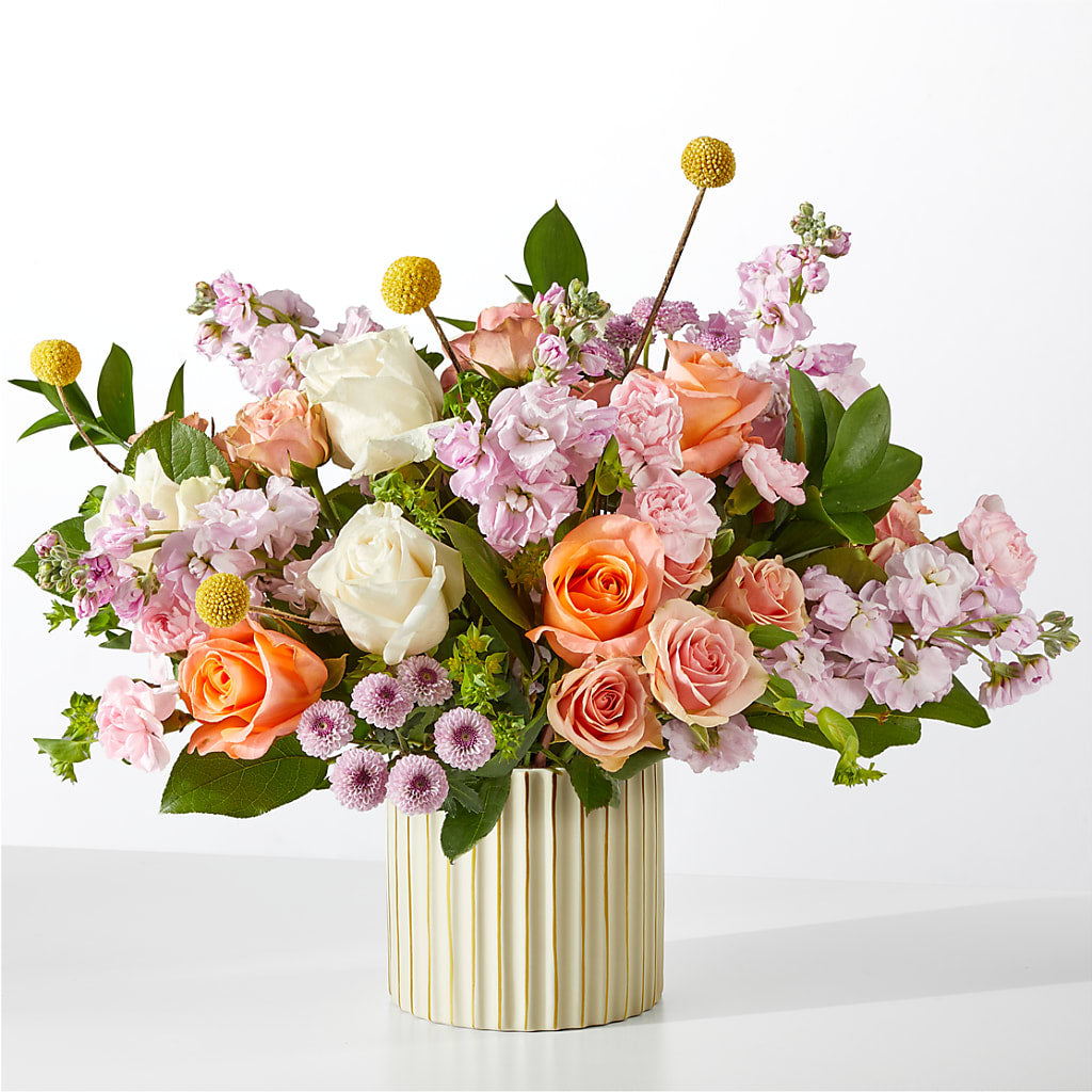 French Market Bouquet with Ivory Vase – Blooming Flowers, Mobile AL