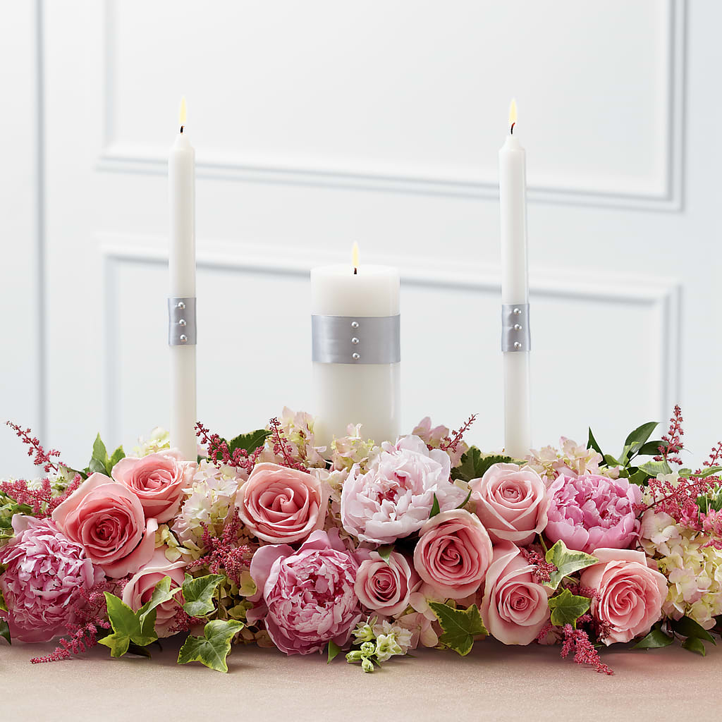 Worldwide Romance Unity Candle Arrangement – Blooming Flowers, Mobile AL