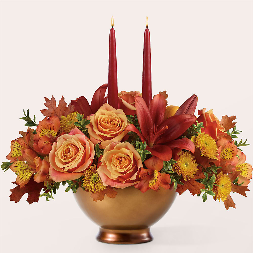 Harvest Table Centerpiece –  Blooming Flowers, Mobile AL