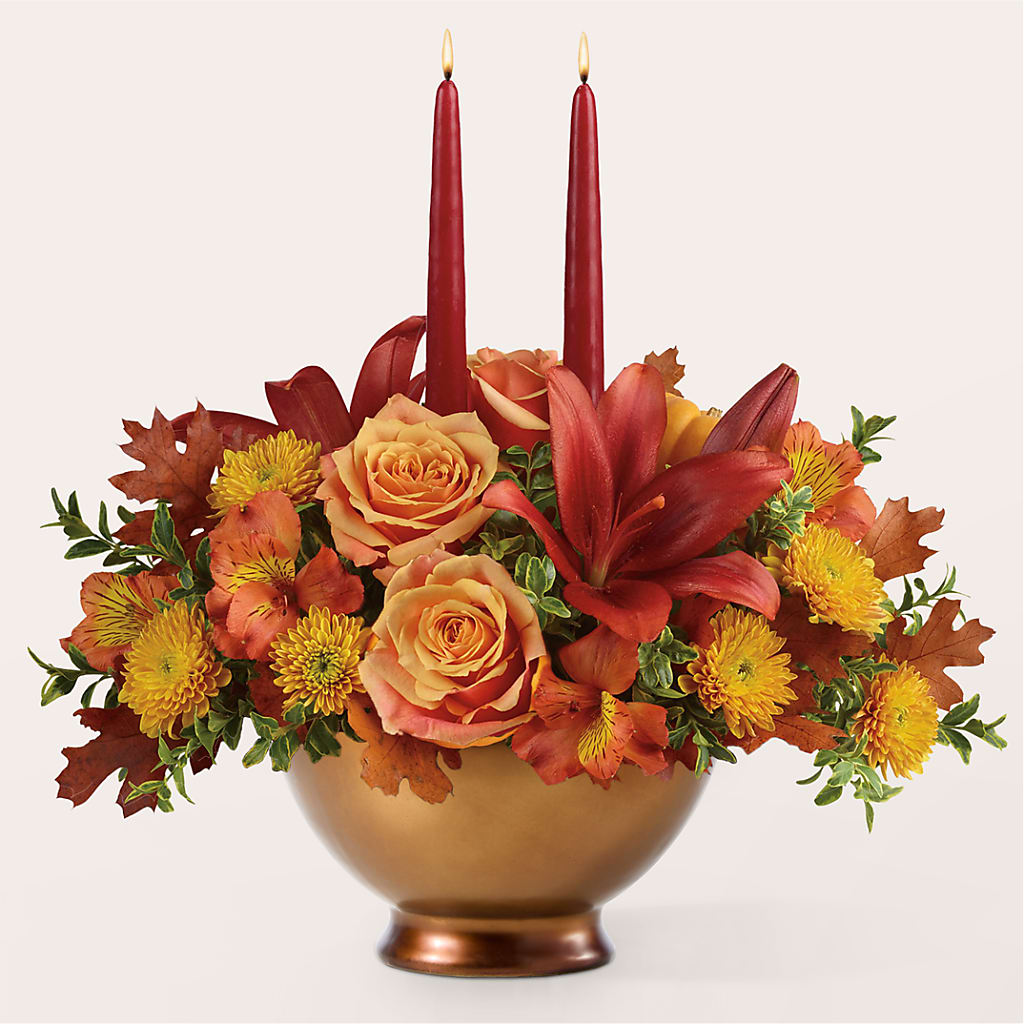 Harvest Table Centerpiece –  Blooming Flowers, Mobile AL