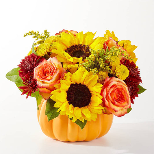 Golden Gourd Pumpkin Bouquet –  Blooming Flowers, Mobile AL