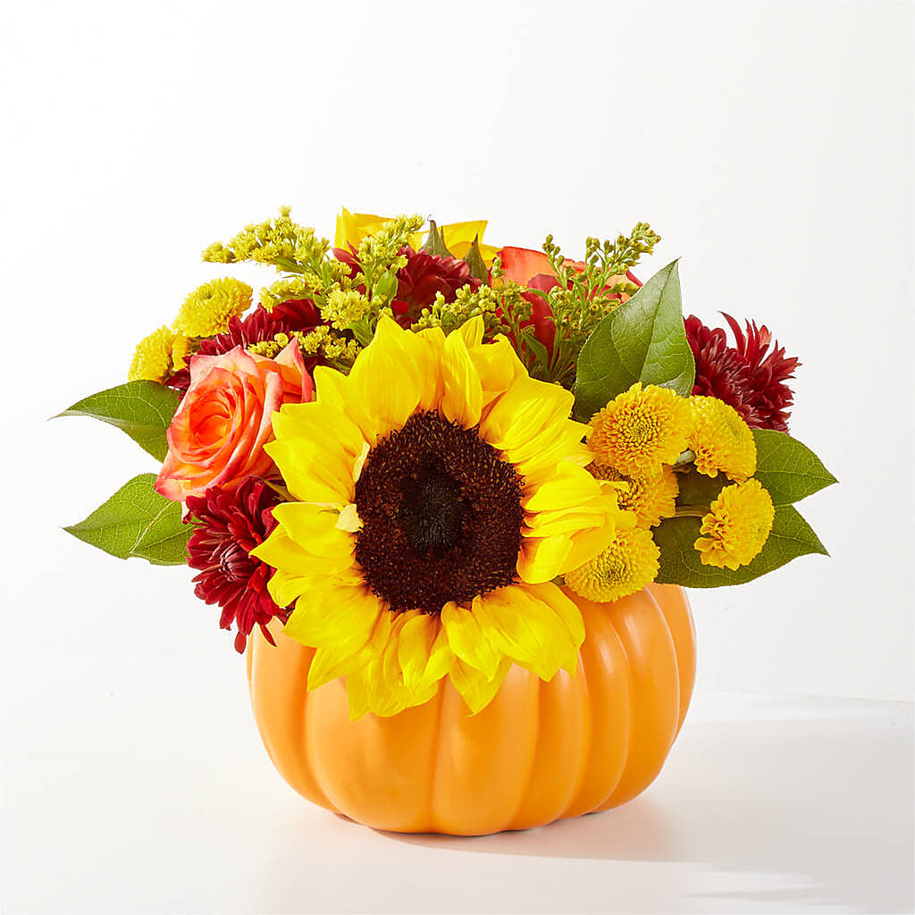 Golden Gourd Pumpkin Bouquet –  Blooming Flowers, Mobile AL