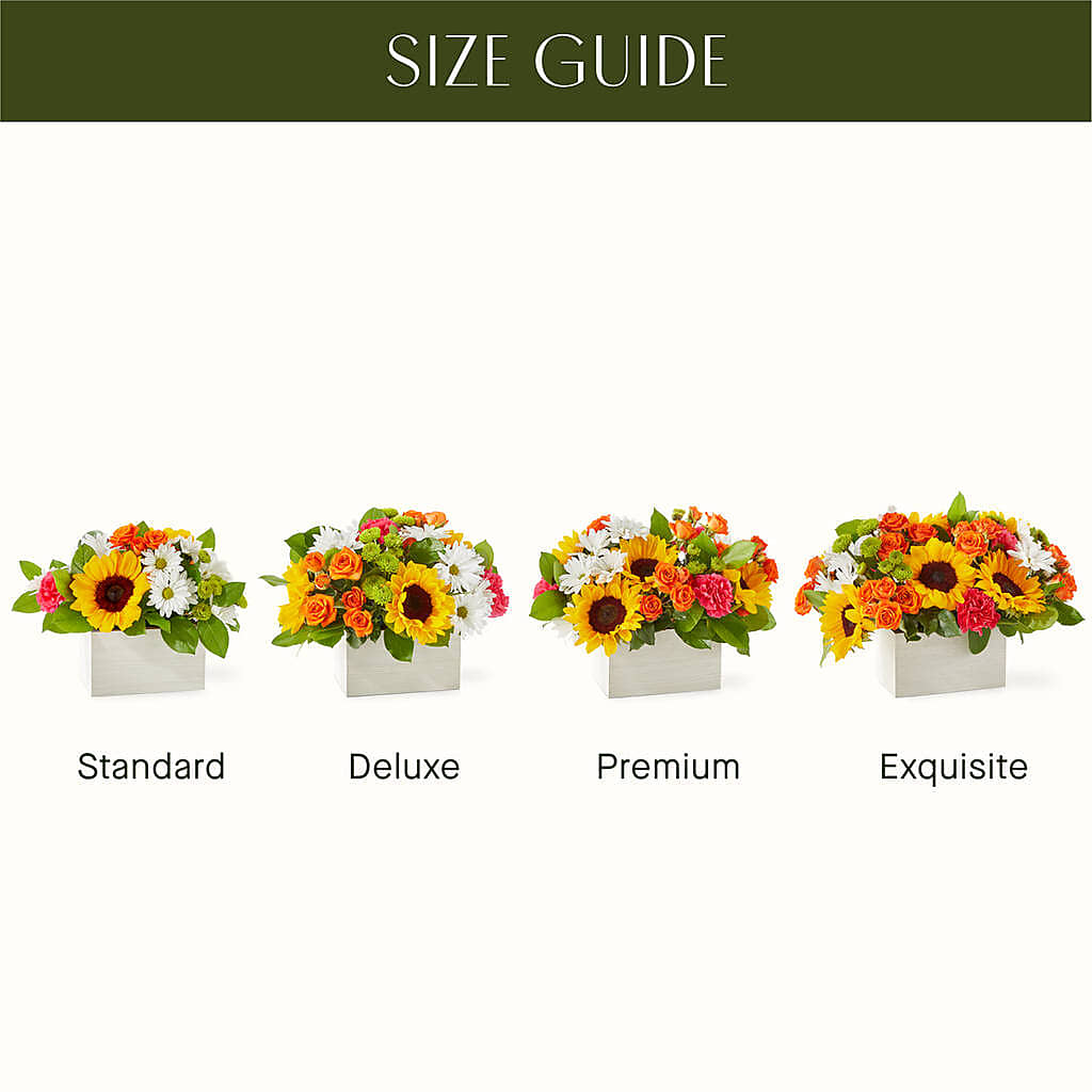Sun-drenched Blooms Box Bouquet –  Blooming Flowers, Mobile AL