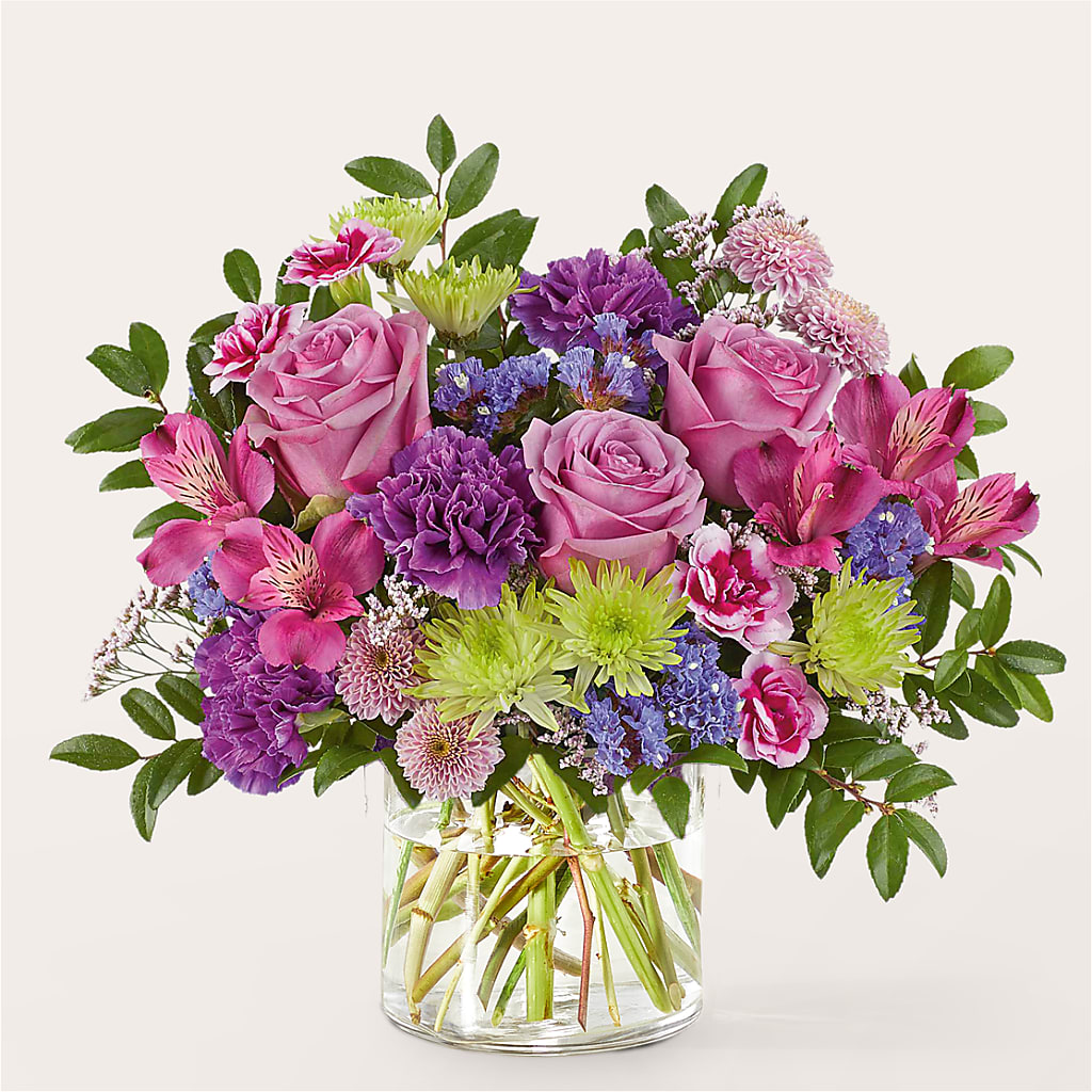 Glass Half Full Bouquet –  Blooming Flowers, Mobile AL
