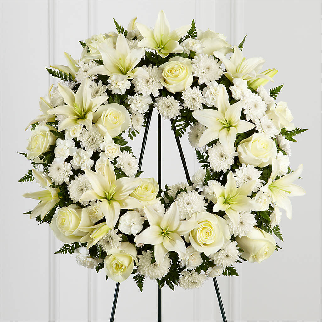 Treasured Tribute Wreath –  Blooming Flowers, Mobile AL