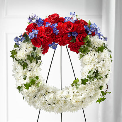 Patriotic Passion Wreath –  Blooming Flowers, Mobile AL