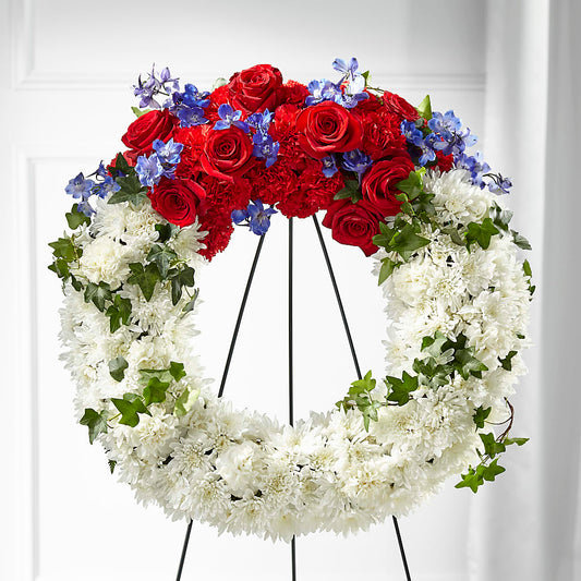 Patriotic Passion Wreath –  Blooming Flowers, Mobile AL