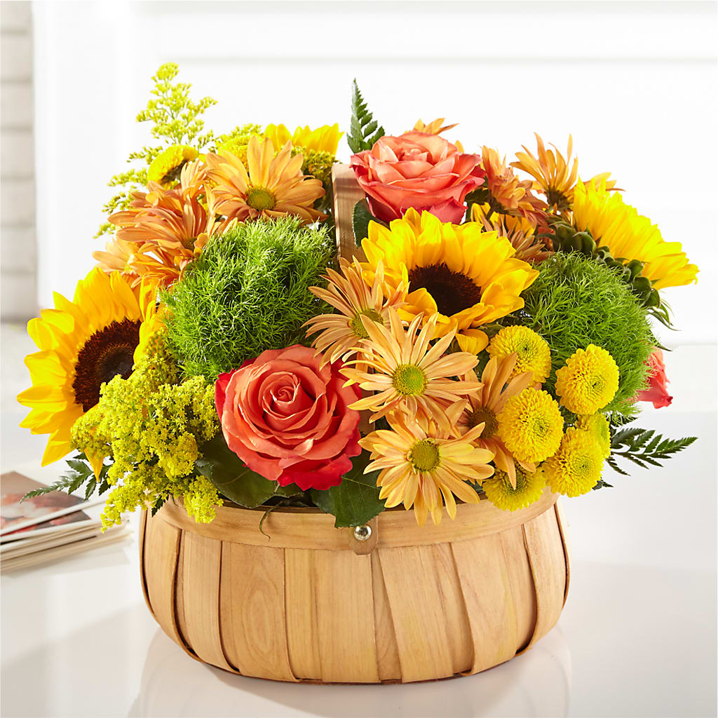 Harvest Sunflower Basket –  Blooming Flowers, Mobile AL