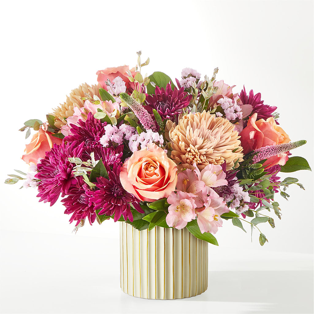 Berry Cobbler Bouquet with Ivory Vase –  Blooming Flowers, Mobile AL