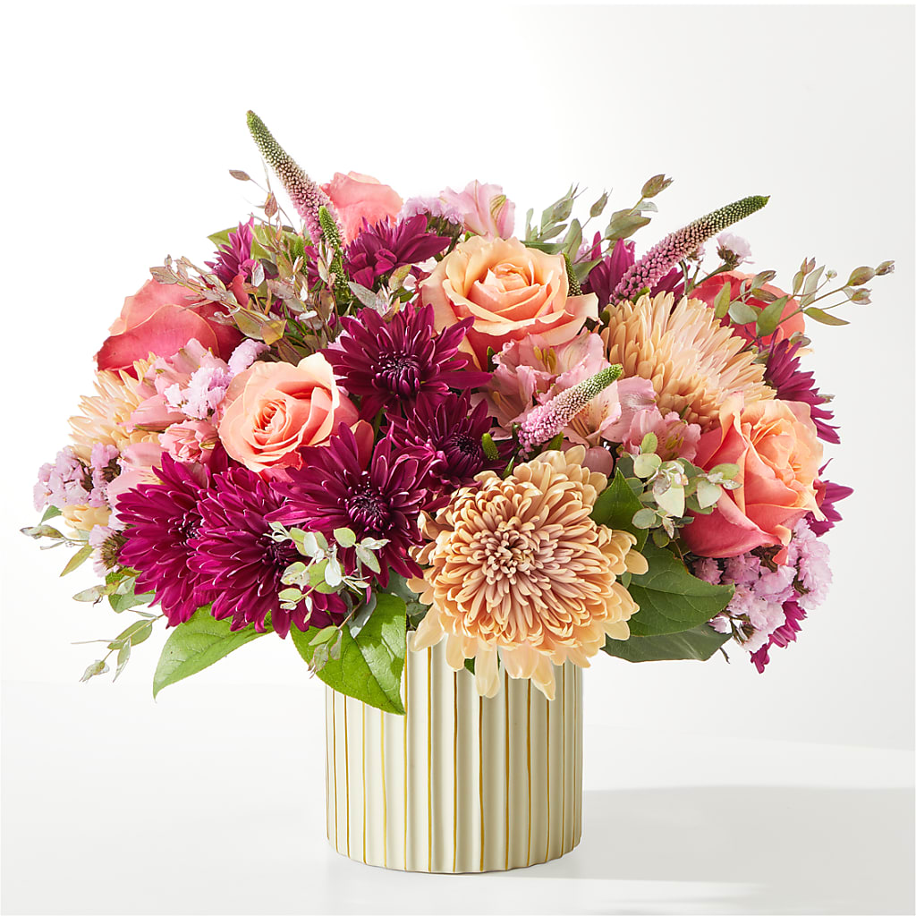 Berry Cobbler Bouquet with Ivory Vase –  Blooming Flowers, Mobile AL