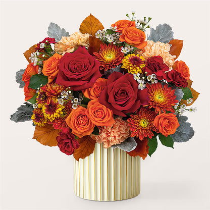 Merlot Bouquet with Ivory Vase –  Blooming Flowers, Mobile AL