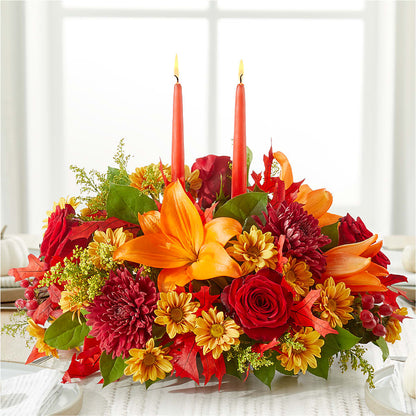 Autumn's Embrace Centerpiece –  Blooming Flowers, Mobile AL