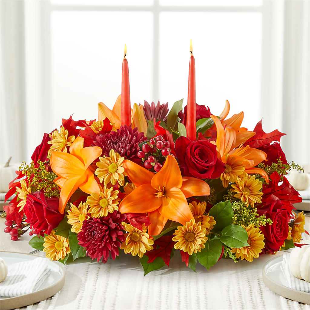 Autumn's Embrace Centerpiece –  Blooming Flowers, Mobile AL