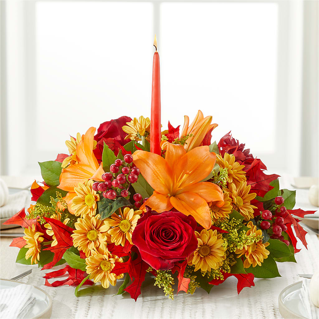 Autumn's Embrace Centerpiece –  Blooming Flowers, Mobile AL
