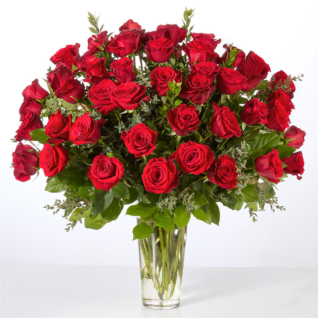 Forever Yours Fifty Stem Red Rose Bouquet –  Blooming Flowers, Mobile AL
