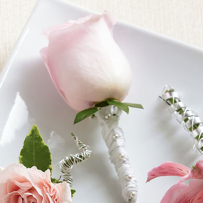 Pink Rose Boutonniere –  Blooming Flowers, Mobile AL