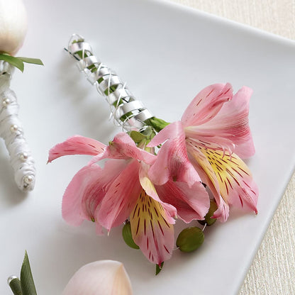 Pink Peruvian Lily Boutonniere –  Blooming Flowers, Mobile AL